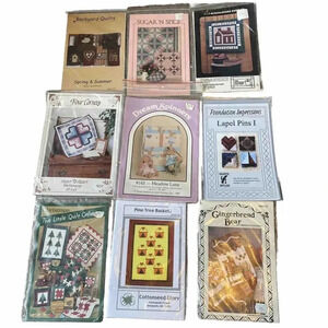 VTG Art & Craft Mini Quilt Pattern Lot Of 9 By Four Corners & Other Type See Pic
